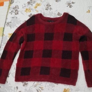 Cyrus Red and Black Plaid Women's Sweater